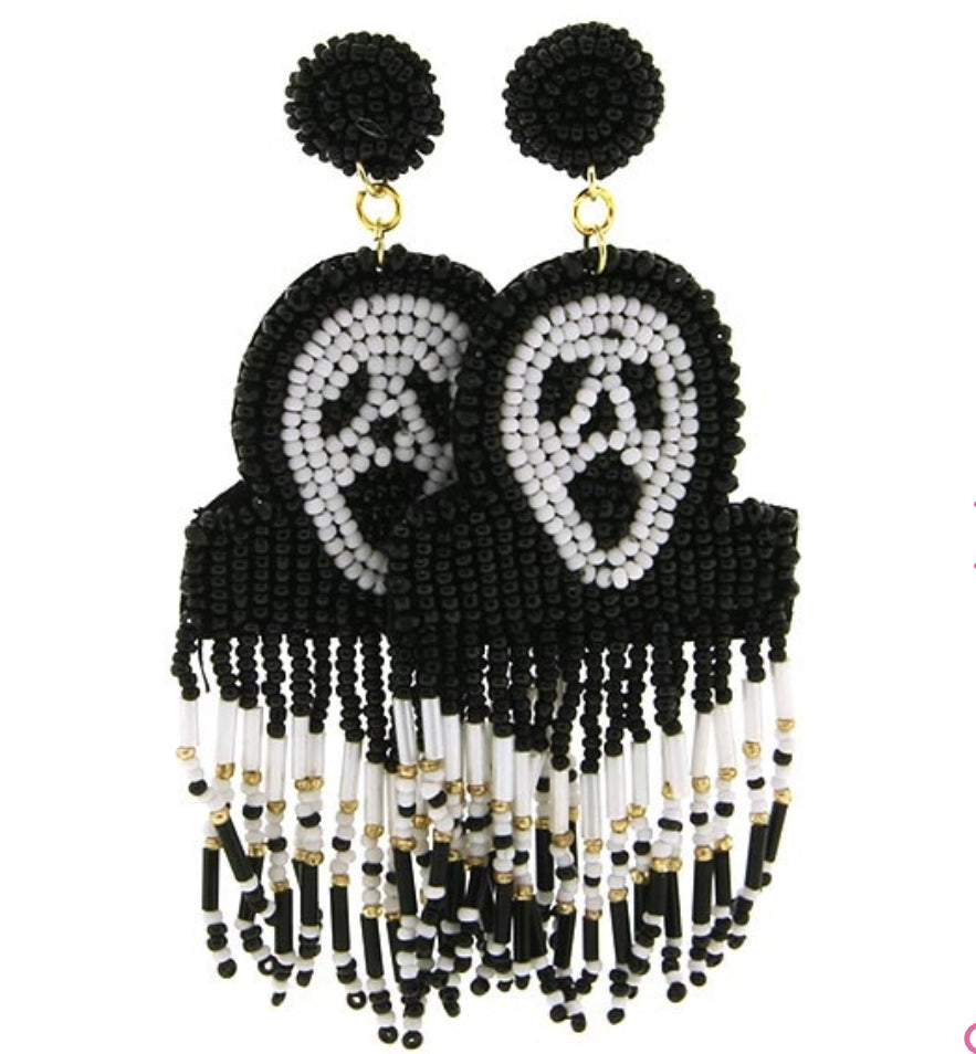 Ghost Beaded Halloween Earrings