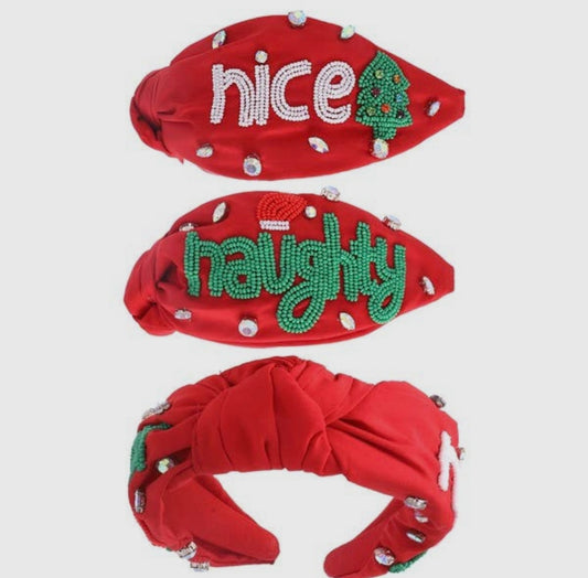 Naughty Nice Holiday Headband