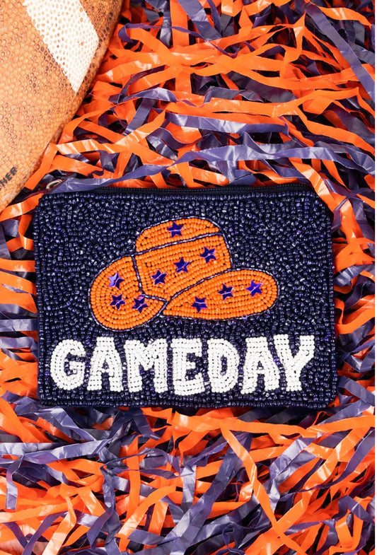 Cowboy Game Day Blue and Orange Coin Purse